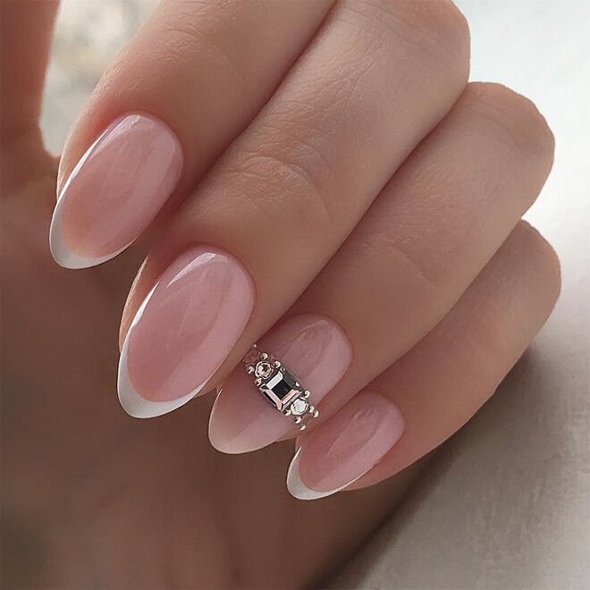manicure with stripe rings nail design ideas with stones photo